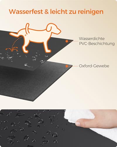 Feandrea Welpenauslauf Oxford-Gewebe, Welpenlaufstall achteckig, Hundekäfig XL, 112 x 112 x 76 cm, Rahmen aus PVC-Rohren, atmungsaktives Netz, mit Seitentasche, Taubengrau-schiefergrau PDC006G01