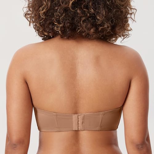 Image of DELIMIRA Women's Lightly Padded Plus Size Strapless Bras | Full Coverage, Underwire, for Large Breasts, Multiway Bra
