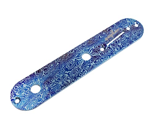 Guyker Titanium Alloy Guitar Control Plate Damascus Pattern Compatible with Fend TL Electric Guitar