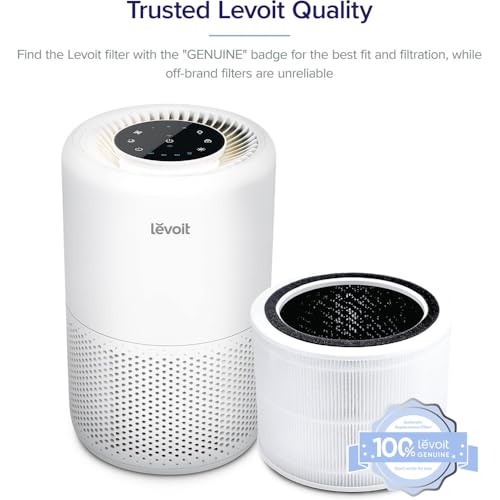 LEVOIT Core 200S-P Replacement Filter, Genuine Core 200S-RF Air Purifier Filters, Supports HEPA Sleep Mode, High-Efficiency Activated Carbon for Removal of Smoke, Odor, Allergens, Pollen, 2 Pack