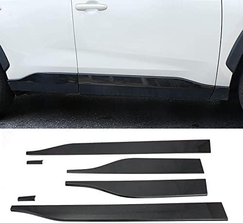 KELEIMAI Car Accessories Fit for Toyota RAV4 2019 2020 Exterior Side Door Body Molding Decoration Strip Cover Trim (Carbon Fiber Style) ABS 6 PCS