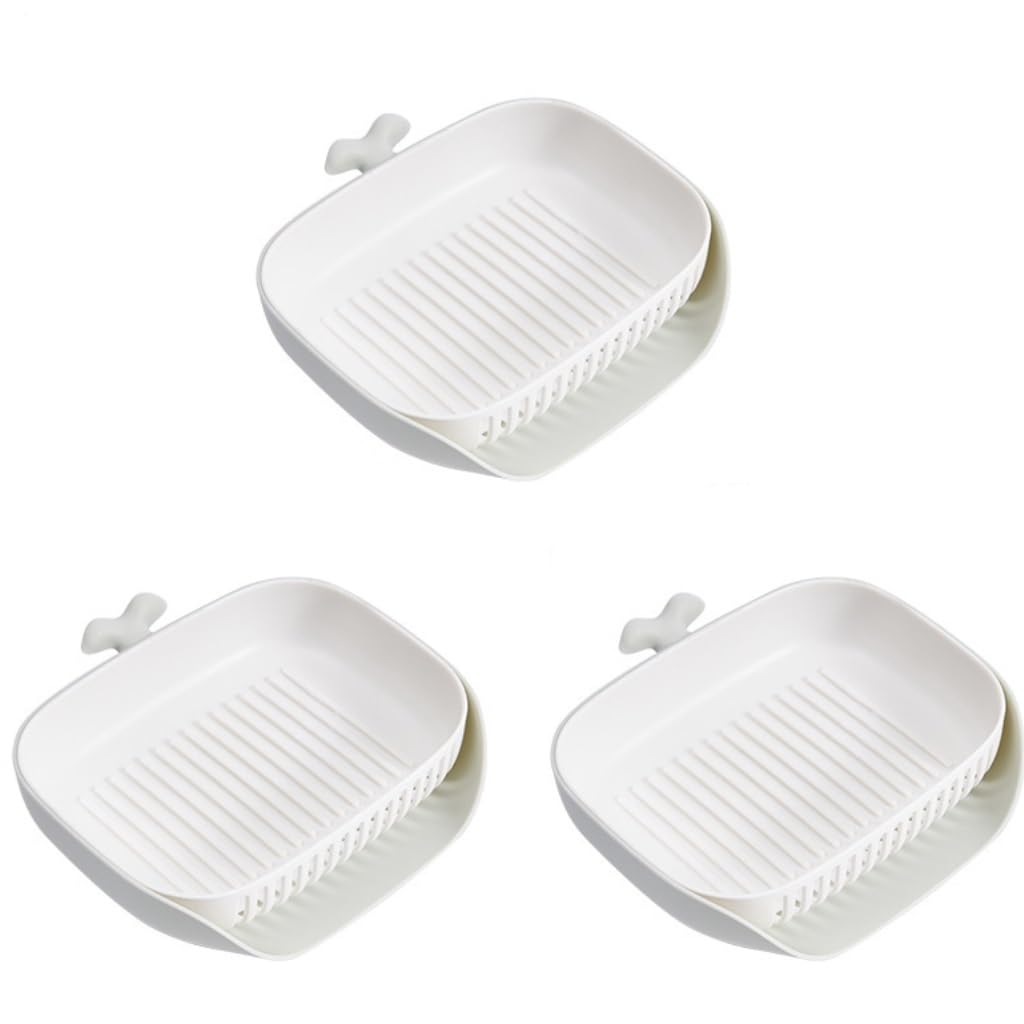 soap dish， Drain Soap Dish 3 Pcs Multicolor(A)