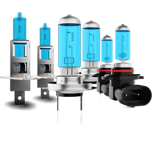 Image of headlight bulbs compatible with Sonata 2006-2009 headlight Bulbs, h1 + h7 High /Low Beam + 880 Halogen Fog Lights, Pack of 6