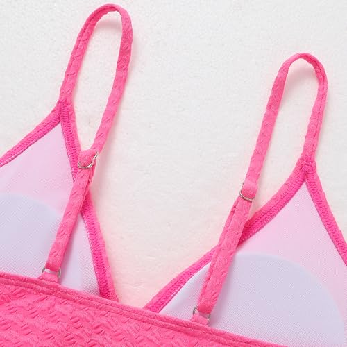 Image of Girls Swimsuit Solid Bathing Suit 2 Piece Twist Cross Adjustable Straps Soft Lining Bikini for Teen Girls with Chest Pad