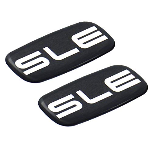 Image of 2Pcs SLE Cab Emblems 3D Badge Logo Nameplate Sticker Roof Pillar Replacement for SLE 15036134 Pickup Truck SUV (Chrome /Black)