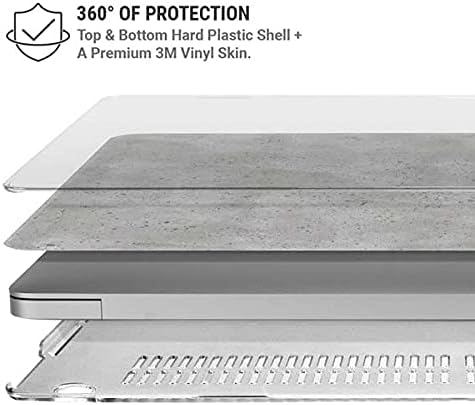 Skinit Case + Skin Compatible with MacBook Pro 16in (2019-20) Originally Designed Light Grey Concrete Design