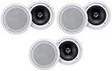Rockville HC85-16 White 8 in 700W Peak / 240W RMS in-Ceiling Home Theater Speakers, 16 Ohm, Polypropylene Cone, Aimable Tweeter, Paintable Grills, 6-Pairs