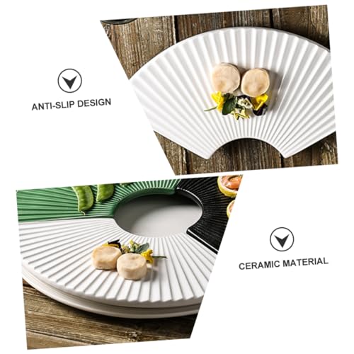 Bandeja japonesa para sushi plato de cerámica blanca miniatura 5