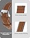 12 Colors for Quick Release Leather Watch Band, Fullmosa Axus Genuine Leather Watch Strap,Brown,22mm