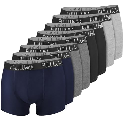 Fullluwaa Boxer Homme Calecon Homme Lot de 8 Confortable et Doux Caleçon Coton Ceinture Élastique