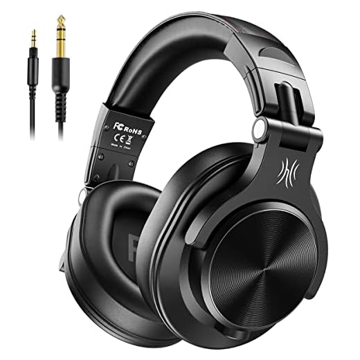 OneOdio Auriculares DJ Con Micrófono y Cancelación de Ruido, Cable Para PC, HiFi de Estudio Para Monitor de Grabación AMP, Guitarra, Piano, E-Drum, Negro