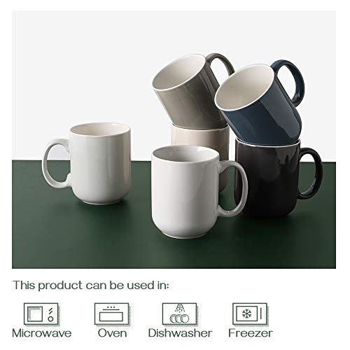 Dowan Large Coffee Mugs Set Of 6, 20 Ounces Oversize Coffee Mugs, Coffee Cups, Large Handle, Dishwasher Safe, Diy Paint And Craft As Gift, Assorted Colors #TOP4