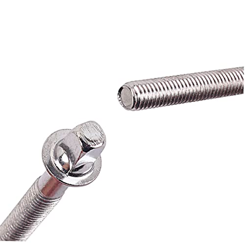 6 piezas de tornillos para montaje de tambor de acero inoxidable con arandelas, sujetadores de tensión para reemplazo de lugs de tambor para caja y bombo miniatura 4