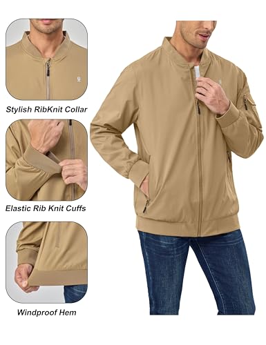 Little Donkey Andy Men's Lightweight Bomber Jacket Causal Fashion Flight Windbreaker Fall Spring Outdoor Coat4