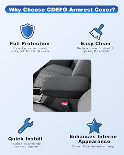 Image of CDEFG for 2026 Subaru Forester Center Console Cover | for 2026 Subaru Forester (Touring /Wilderness /Premium /Sport /Limited) Accessory Armrest Cover Middle Console Arm Rest Protector