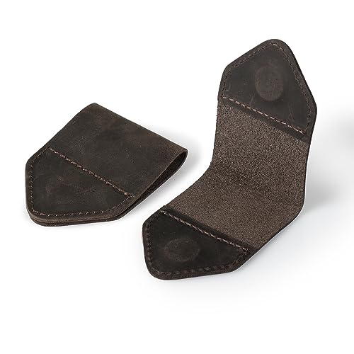 Londo Marcador de Libros de Piel auténtica, Hecho a Mano y Cosido a Mano - Cuero Envejecido