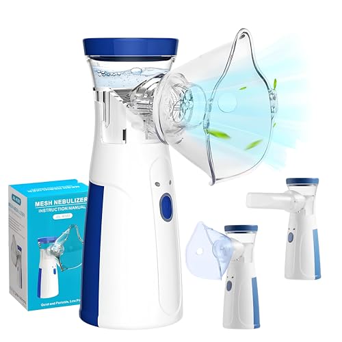 Aerosol Ultrasuoni Portatile USB-C Macchina Con 2 Maschere E Boccaglio Adulti Bambini Silanzioso Inalatore Mesh Nebulizzatore Atomizzatore