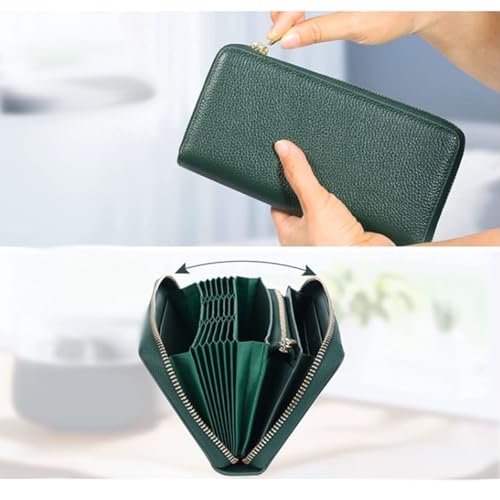 Women's Handbags Genuine Leather Wallets Money Organisers Coin Purses Card Cases Long Money Clips (Orange)2