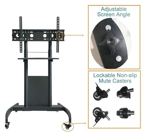 Soporte móvil para TV con ruedas y estante ajustable miniatura 3