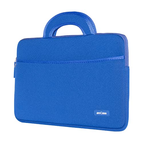 Image of amCase Chromebook Case-11.6 to 12 inch Neoprene Sleeve with Handle-Blue