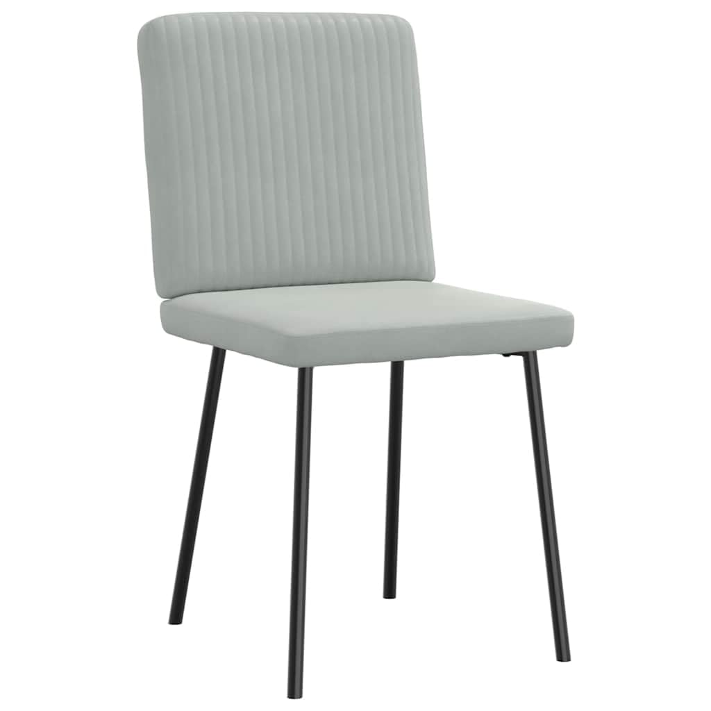 Set di 2 sedie da pranzo in velluto grigio chiaro