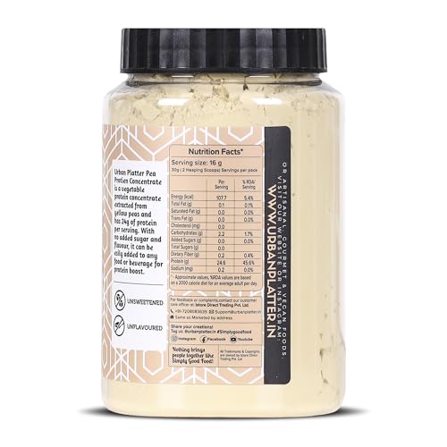 Urban Platter Pure Pea Protein Powder, 500g