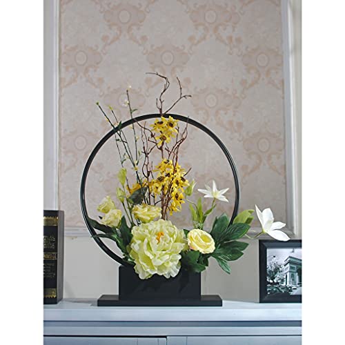 Pblcyut Artificial Flowers Peony Artificial Flower, Silk Fake Flower Mixed Flower Collection, Peony/Rose/Bellflower/Boat Flower Plastic Flower (Color : Yellow) #TOP2