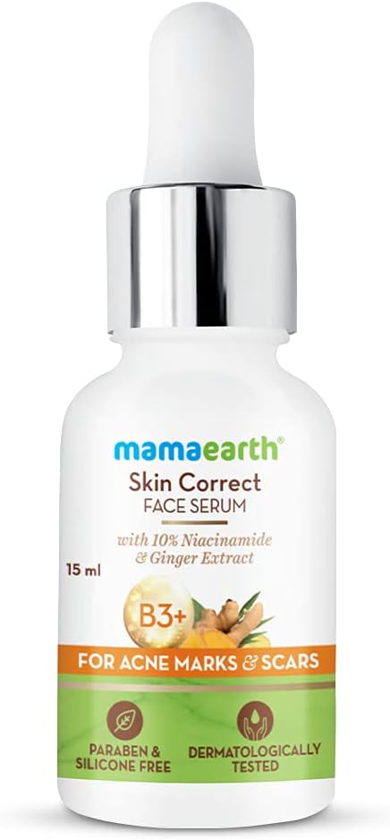 Mamaearth Skin Correct Face Serum With Niacinamide & Ginger Extract For Acne Marks & Scars, 15ml
