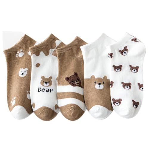 Image of Cotton Men's and Women's Printed Funky Socks - Unisex Ankle-Length, Odour Free, Breathable (Multicolor, Combo Pack of 5)