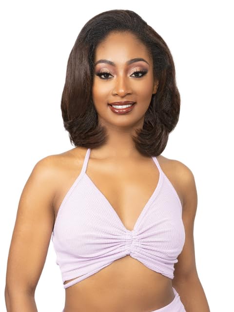 Janet Collection Remy Illusion Easy N Swift Doha Half Wig - Prime Unimix - Forehead Cap - Deep & Wide Comb (FS1B/BURG)
