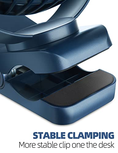 Viniper 6 Inch Rechargeable Clip On Fan, 5000Mah Battery Desk Fan : 360° Rotation & 3 Speeds Strong Wind Portable Fan, Longer Working Hours, Quiet And Powerful (Blue) #TOP2