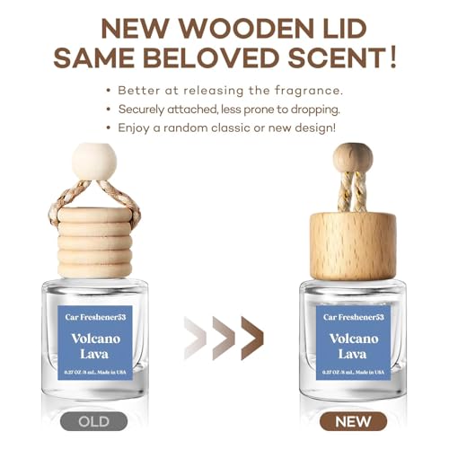 Image of C Classy Hanging Car Air Freshener 2 Pack, Voleano Lava Essential Oil Diffuser, Long-Lasting Fragrance, Cute Glass Bottle Car Accessories for Women & Men, Made in USA