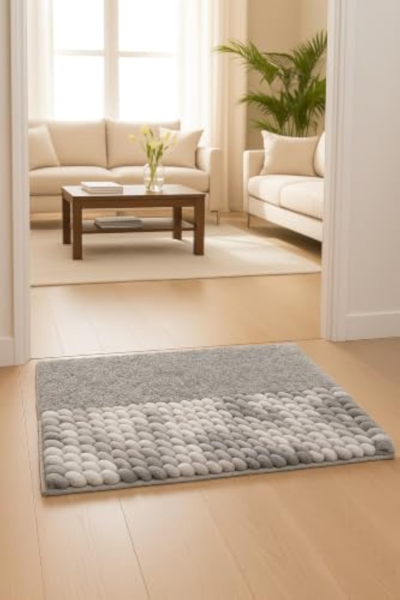 Pebble Luxe Microfiber Bath Mat, Moonstone Grey, Ultra Soft
