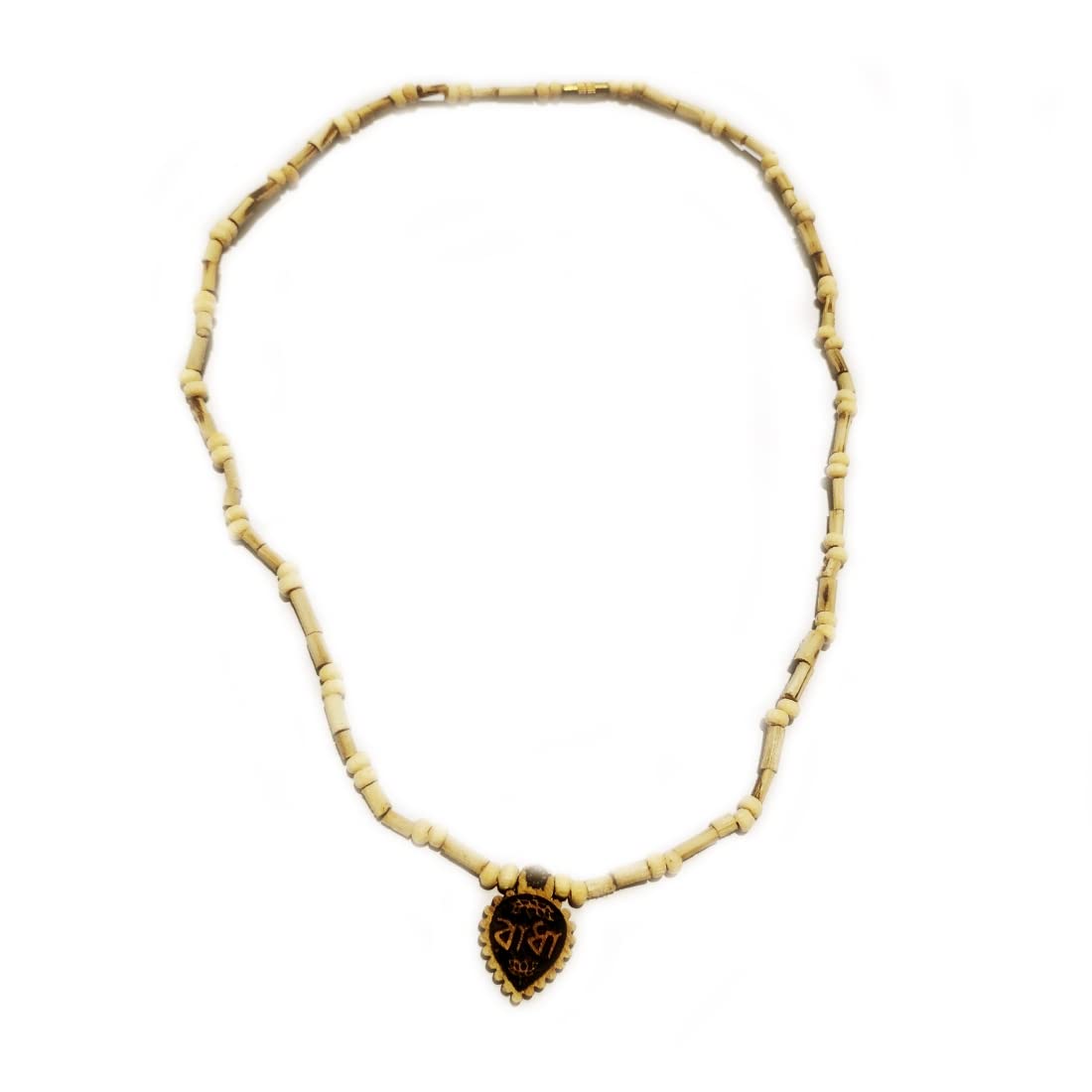 MAYAPURI Original Design Tulsi Kanthi Mala with Radha Engraved in Bengali font Pendant/Locket - Image 4 thumbnail