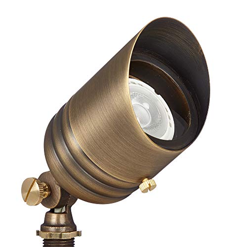 VOLT Fat Boy 12V Brass Outdoor Spotlight (Bronze) with Ground Stake
