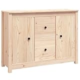 vidaxl credenza 100x35x74 cm in legno massello di pino