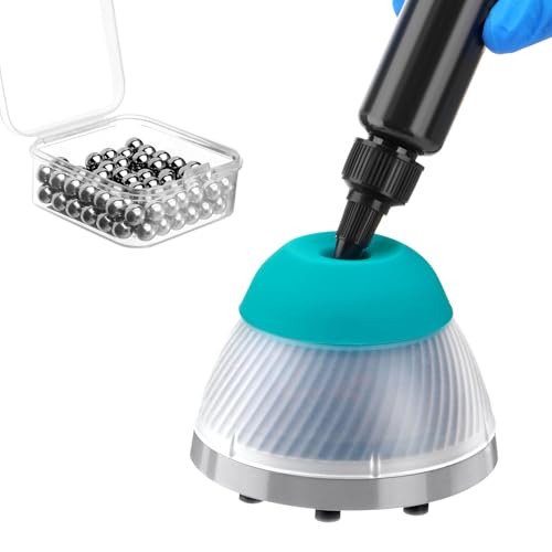 Image of 4E's USA Mini Vortex Mixer, 5000RPM Touch-Activated Lab Mixer, Compact Vortex Shaker with Stainless Steel Mixing Balls for Nail Polish, Ink, Paint, Tubes (Green)