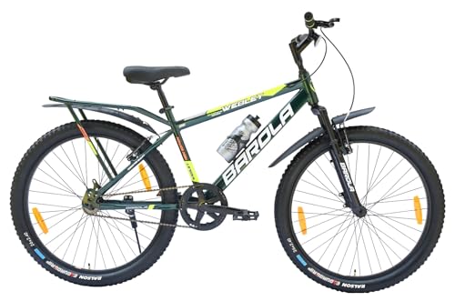 Image of Cycle for Men & Women - 32T MTB Cycle - MultiSpeed 6-Speed Bicycle - Dual Disc Brake Cycle- Front Suspension Fork PU Saddle Mountain Bike Ideal for 11 Years + Adults (Green 2)