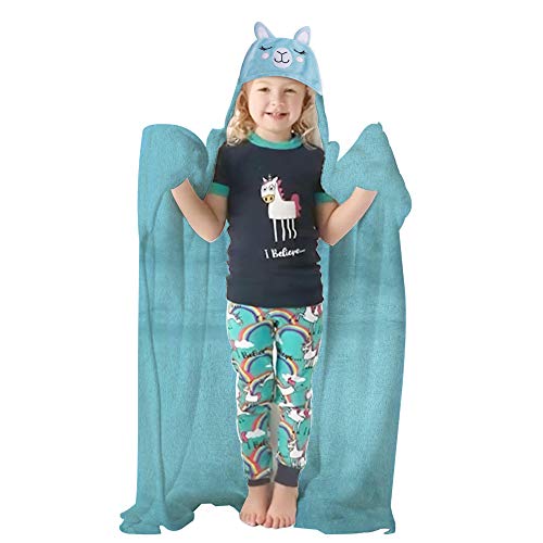 Blanket Hoodie for Kids - Large Hooded Blanket Wearable Animal Throw Unicorn Blanket for Kids - Throw Blankets with Hood - Hoodie Blankets for Kids - Throw Blankets with Hood (Llama Blanket)
