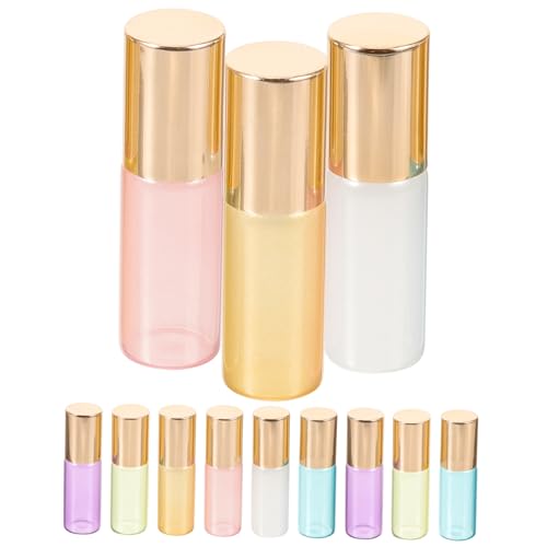Vaguelly Botellas De Aceite Esencial De Vidrio Colores Perlados Dorado Verde Azul Rosa Morado Botellas Vacías Portátiles Para Aromaterapia