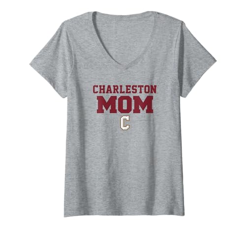 Womens College of Charleston Cougars Mom V-Neck T-Shirt