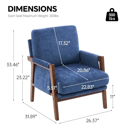 Sillón Plegable Chenille Azul Marino miniatura 2