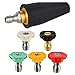 Buse Rotative Haute Pression,RoadLoo Buse Turbo Rotative Haute Pression 1/4" à connexion Rapide 5Pcs Spirale Buse Tourbillonnante Se Relient aux Rondelle Haute Pression de pour les Saletés Tenaces