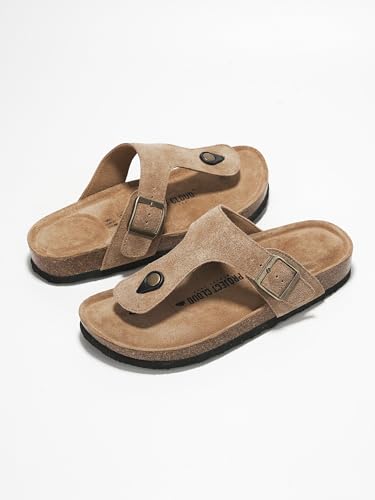 Project Cloud BRITANI-CHSTNUT-7 100% Genuine Leather Thong Sandals Women Water-Resistant Beach Essentials Womens Sandals Flip Flops thumb #6
