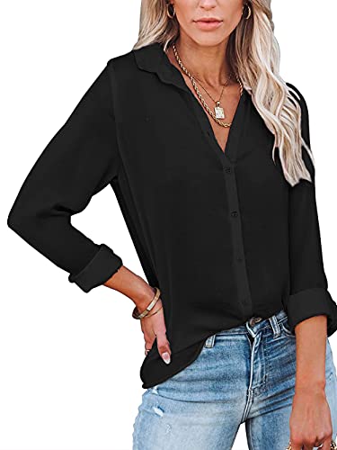 Famulily Lässig Blusen Damen Sommer Business Klassische Schwarze Bluse FüR Rock Schwarze S Cover