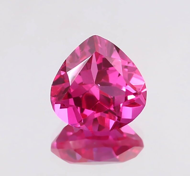 Saphir rose véritable taillé en cœur, gemme d'exception 9mm