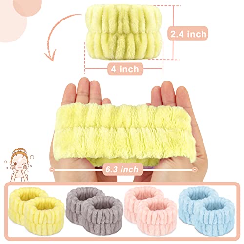 Image of Microfiber Spa Wrist Bands - Absorbent Face Washing Towels for Women, Prevent Water Spilling Down Arms