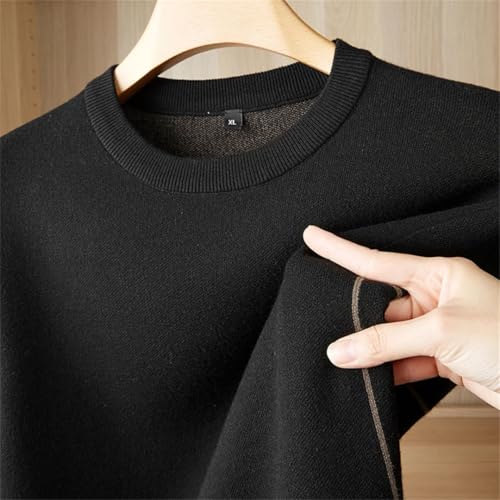 Men Short Sleeve Wool Pullover Sweaters Solid Crew Neck Soft Warm Business Casual Jumper3