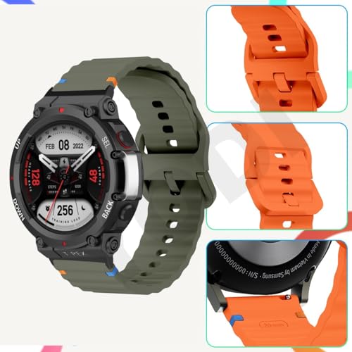 Image of YODI Strap Band Compatible with Amazfit T-Rex 2 Smartwatch Only Soft Silicone | Nylon | Chain | Leather Watch Straps with Installation Adjuster Tool For Amazfit TRex 2