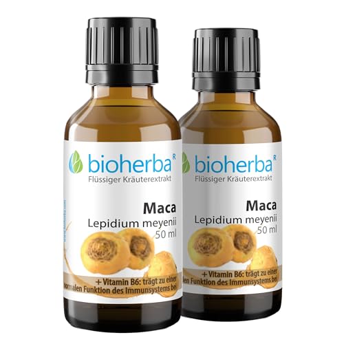2 Stk. Maca Tropfen, Tinktur 50 ml – Maca-Wurzel-Extrakt (Lepidium meyenii), Vegan von BIOHERBA PZN 18217473